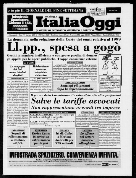 Italia oggi : quotidiano di economia finanza e politica